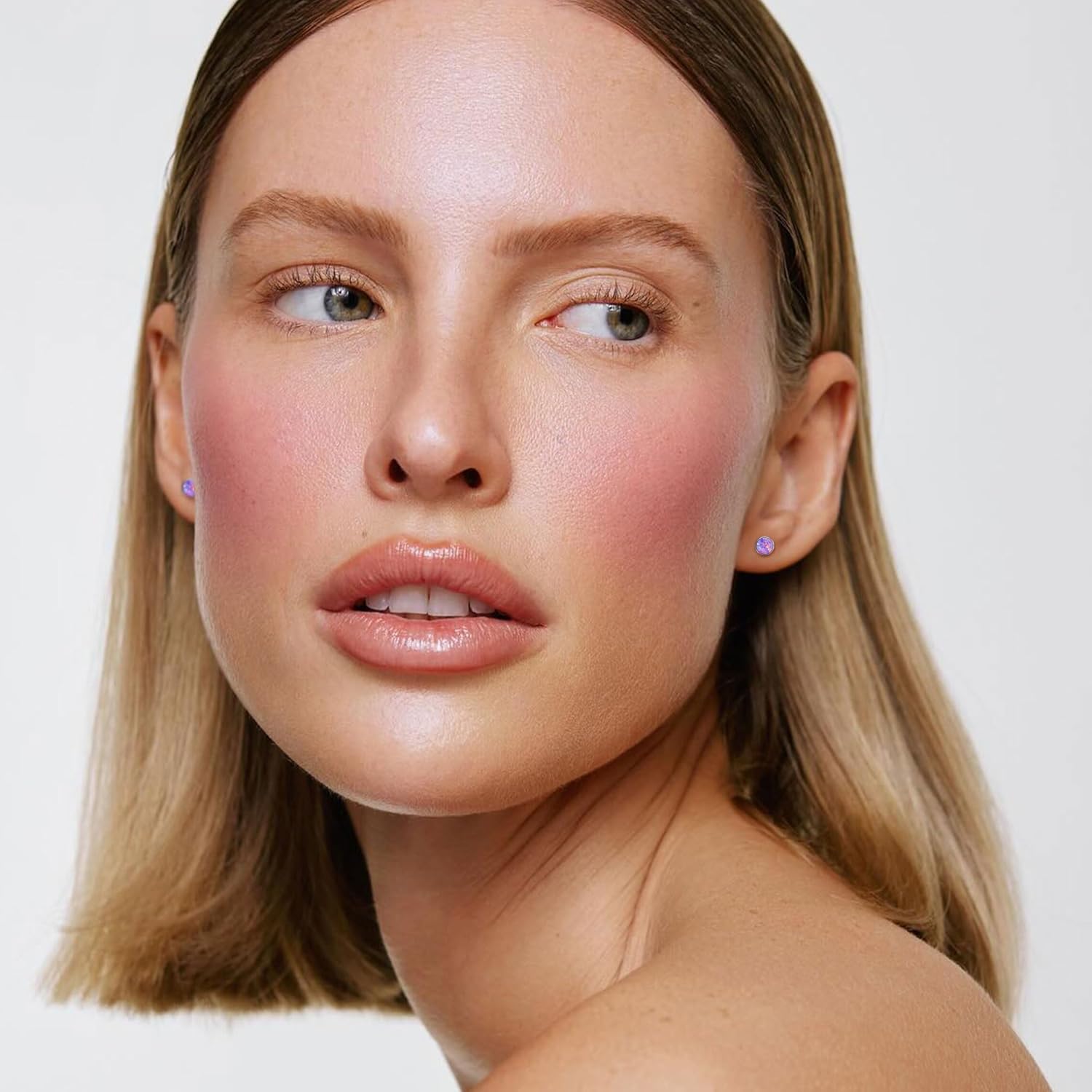 ZDE Titanium Flatback Earrings for Women Opal Fire and Snow Stud Earrings Flat Back Women Earrings Hypoallergenic Cartilage Flatback Earring Tragus Helix Tragus Conch Piercing 3mm-5mm - Image 4