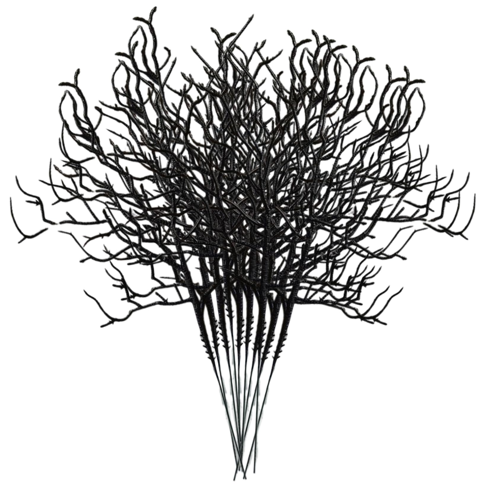 Hbbgdiy Branches 10Pcs 8x13in Realistic Artificial Black Tree Branches Long Stem Dried Decorative for Home Party Halloween Vase Table Centerpiece DIY Craft