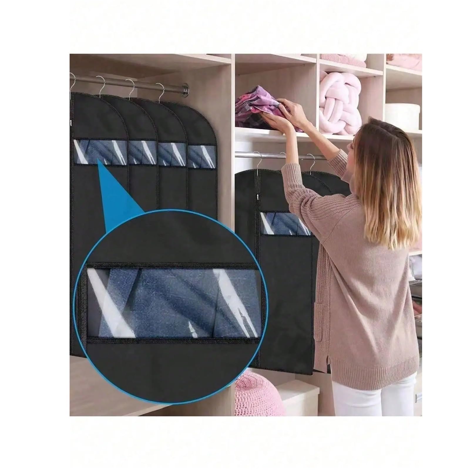 Funda de traje poliéster con ventana