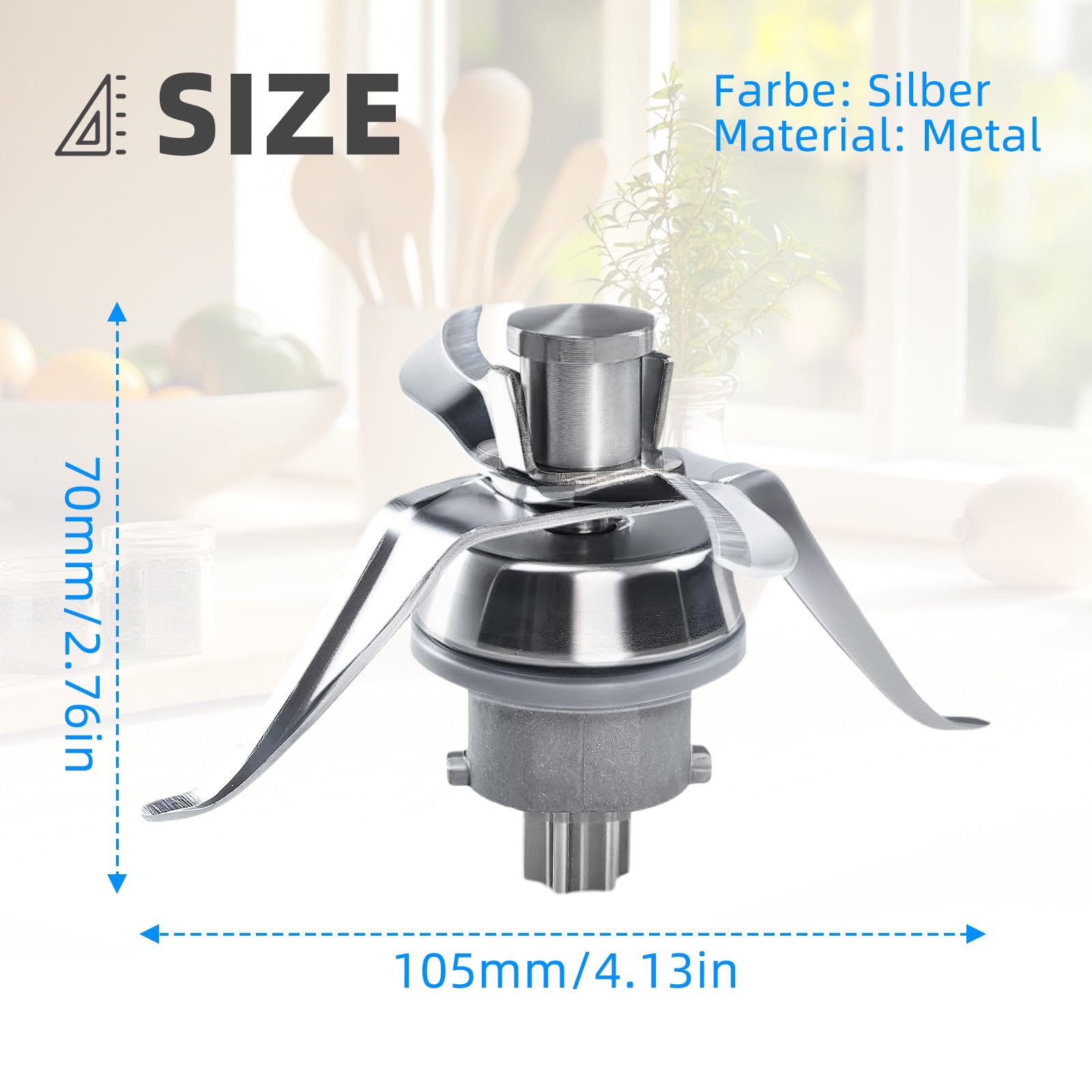 Nóż miksera do Thermomix TM21, nóż ze stali nierdzewnej, zamiennik do robota kuchennego, wymienne ostrze miksera, trwałe akcesoria zamienne do ostrza (TM21)
