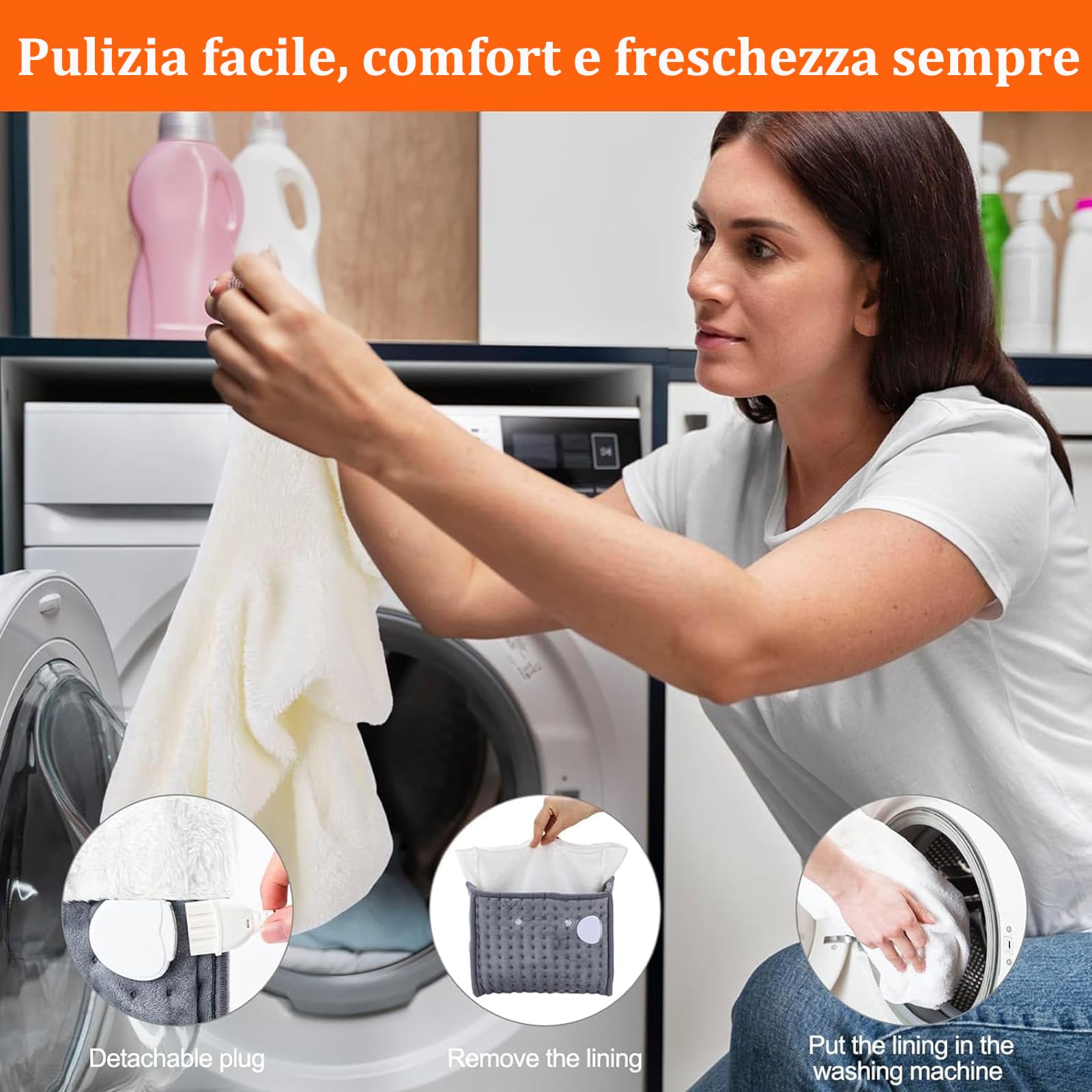 Biutee Scaldapiedi Elettrico, Foderato con Scaldapiedi Lavabili, Riscaldamento Rapido, Temperatura Regolabile da 30-60°C, Spegnimento Automatico,Impostazione Timer Intelligente, Scuro Grigio