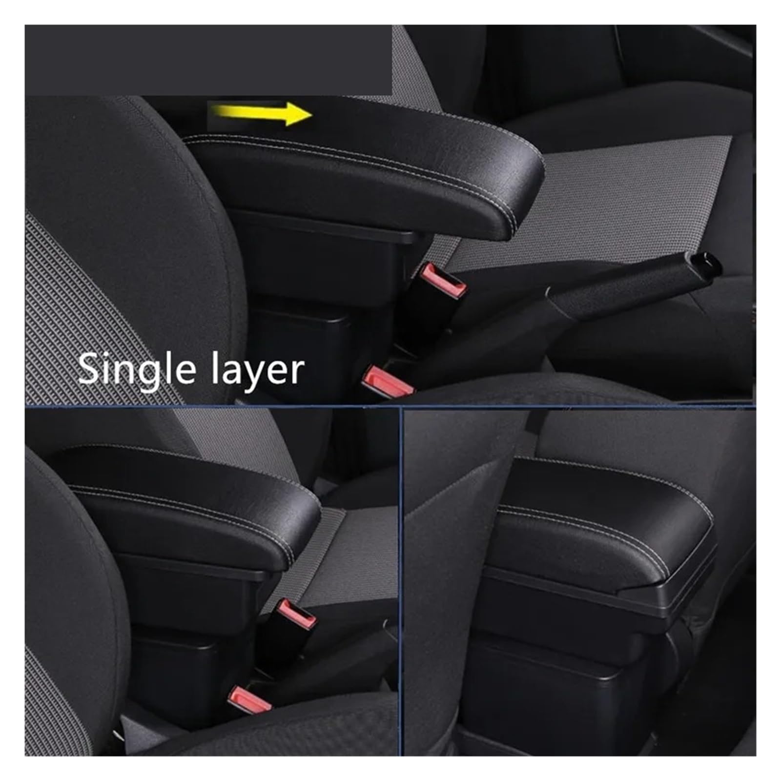 Armlehne Mittelkonsole Für VW Caddy 5 2024 Mittelarmlehnenbox Mit USB-Anschluss Nachrüstzubehör Armlehnes Auto(A white line No USB)