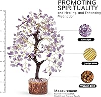 Vista 2 de NARIBABU Árbol de cristal de amatista, cristales curativos y piedras, regalos únicos para mujeres, árbol del dinero de Reiki y Feng Shui, decoración