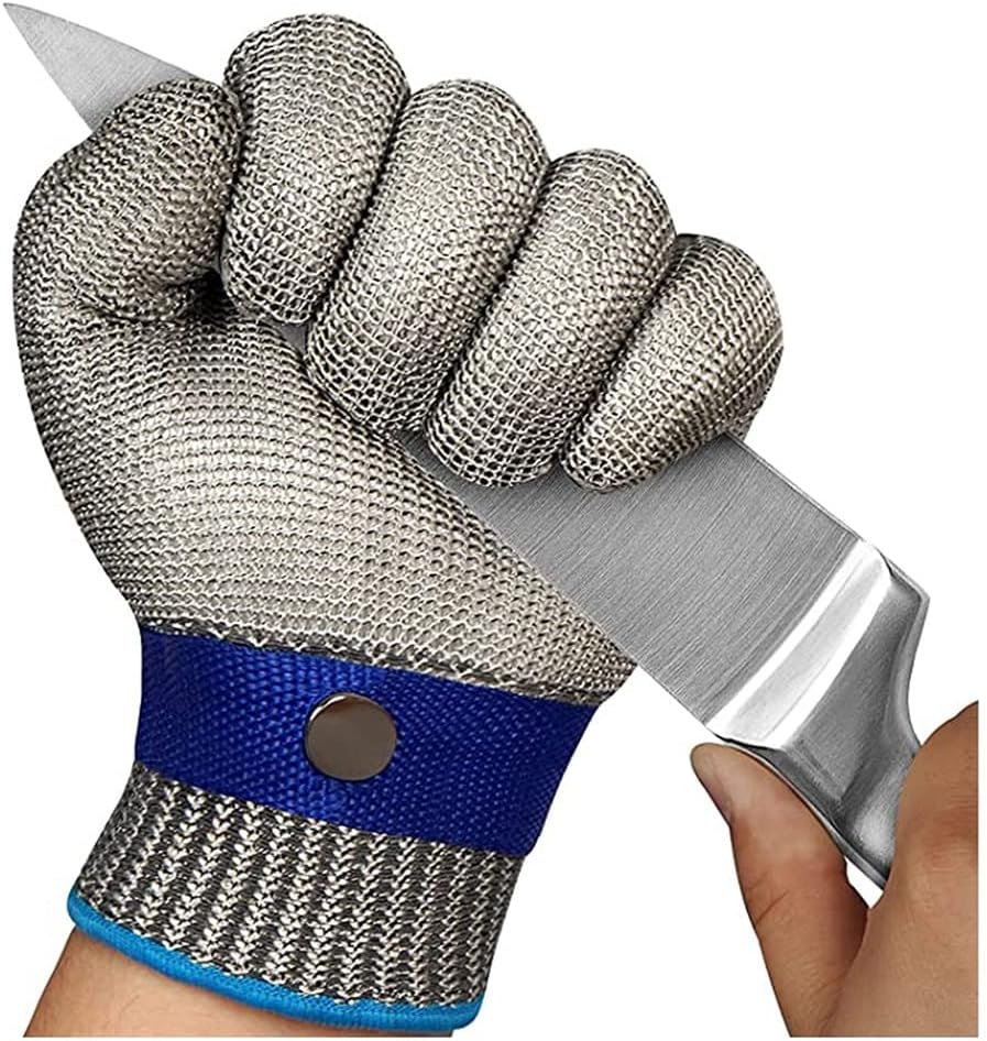 Men and Women Gloves Metal Cut Resistant Stab Resistant Gloves, Outdoor Gardening Safety Work Gloves, 7 Sizes (Size : 10pcs/XL)