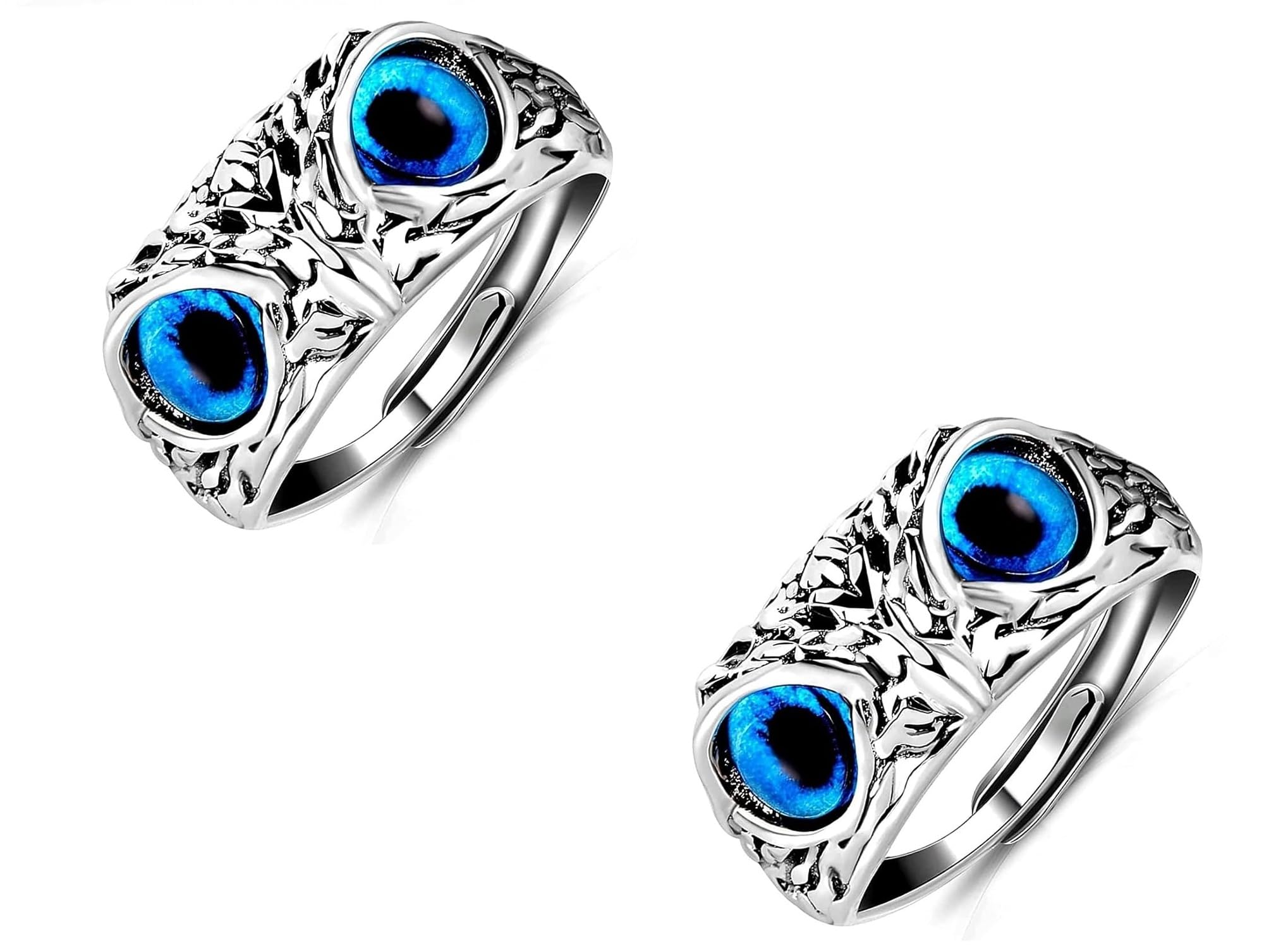 PDY FASHION (Pack Of 2 Pcs Unisex Stainless Steel Funky Adjustable/Openable Decorative Creative Crystal Glasses Blue Demon Eyes Owl/Ullu Bird Face Design Thumb Finger Ring (B0CJP2Y8XH) Amazon Price History, Amazon Price Tracker
