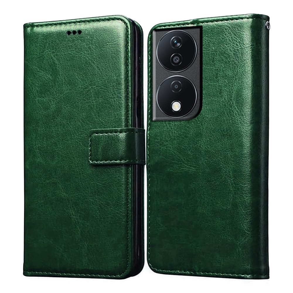 Amazon Brand- Solimo Flip for Honor X7b 5G (Leather_Green) (B0D1FFJBZV) Amazon Price History, Amazon Price Tracker