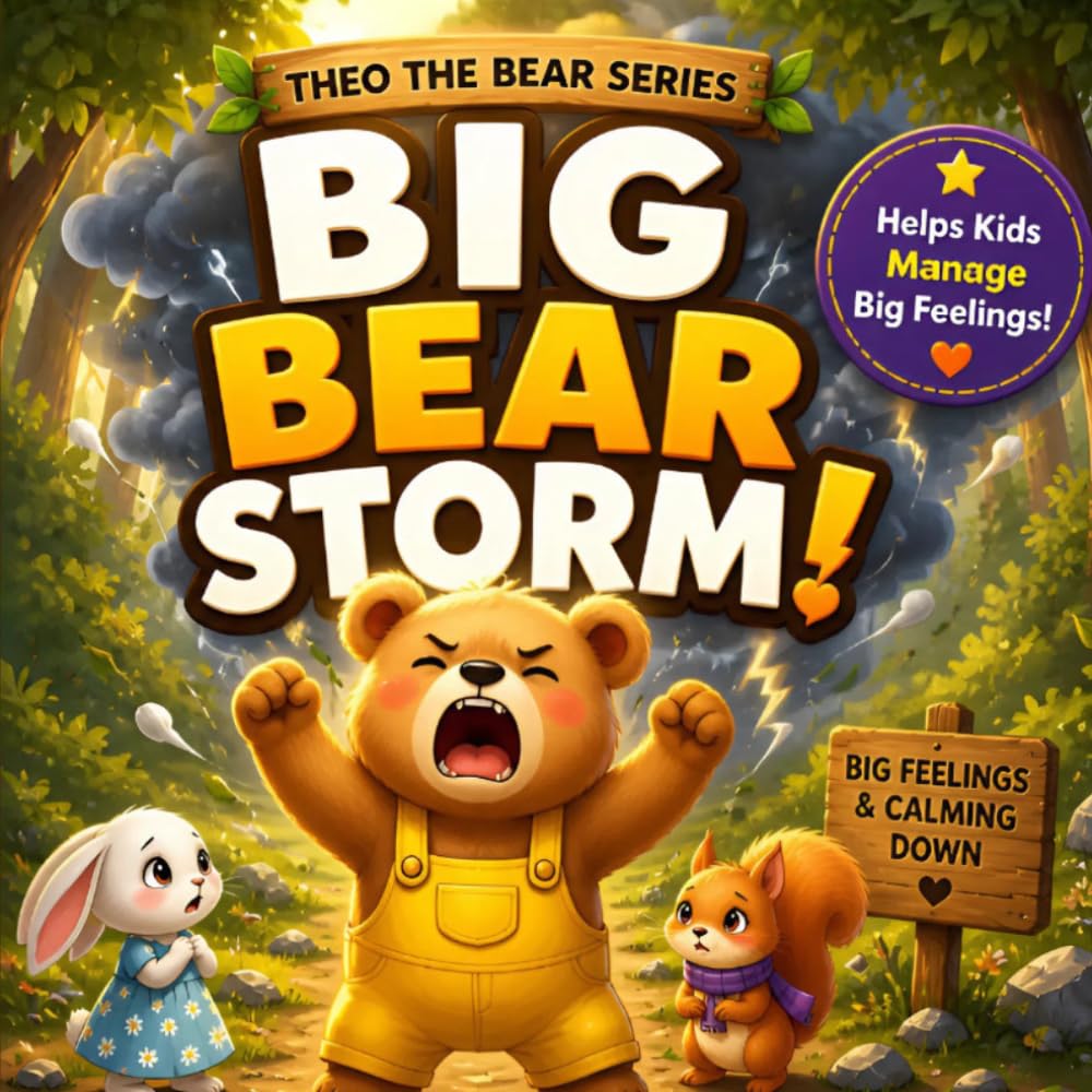 Theo and the Big Bear Storm: A Calming Story for Kids About Big Feelings, Anger, and Emotional Control (Ages 3–7) (Theo’s World of Big Feelings)