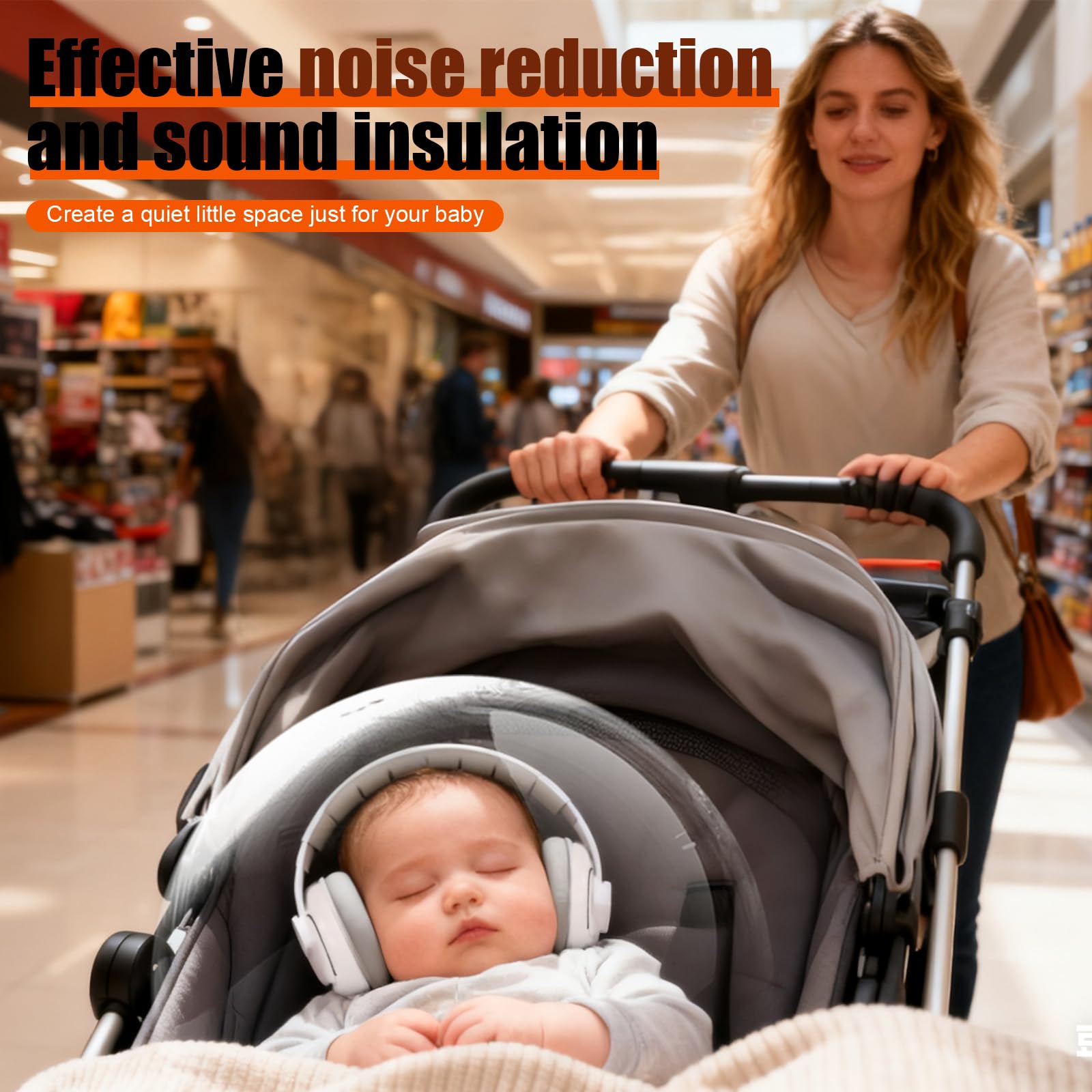 2 in 1 Cuffie Neonato Antirumore 25dB, per Protezione dal Rumore, Regolabili Cuffie Protezione Dormire Bambini, Protettori Acustici per Neonati, per Bambini da 0 a 48 Mesi, per il Sonno, Viaggi