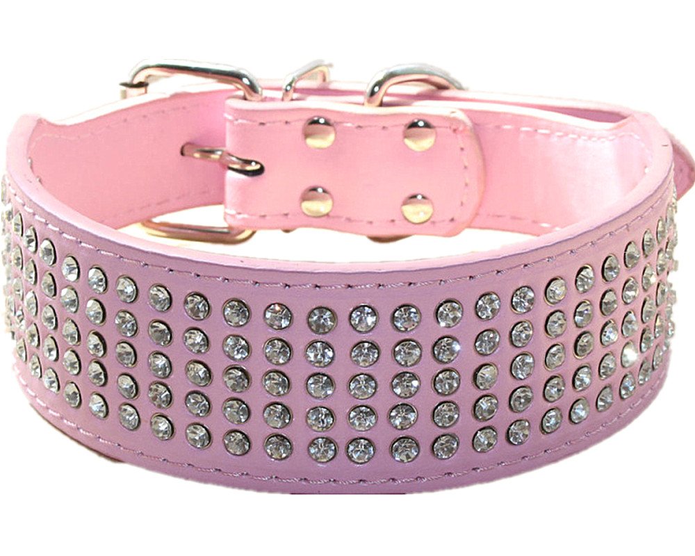 haoyueer Hundehalsband mit Strasssteinen, 5 cm breit, 5 Reihen, voller  funkelnder Kristalldiamanten, schillernd, funkelnd, elegant, ausgefallen,  PU-Leder, Hundehalsband fr mittelgroe und groe Hunde : Amazon.de:  Haustier