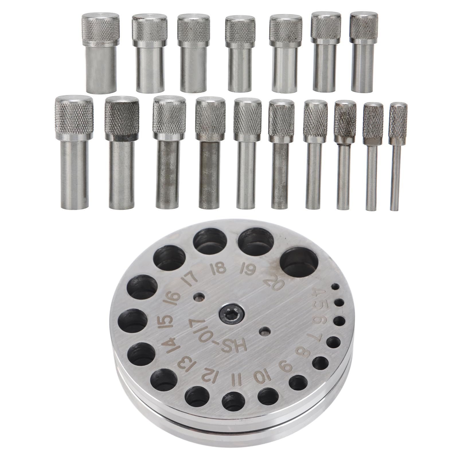 Annadue Professionelles Stahl-Scheibenschneider-Set für die Schmuckherstellung, 17 Stanzwerkzeuge Zum Formen von Metallanhängern, Runde Ausstecher mit Flachem für Metall-Leder-Papier