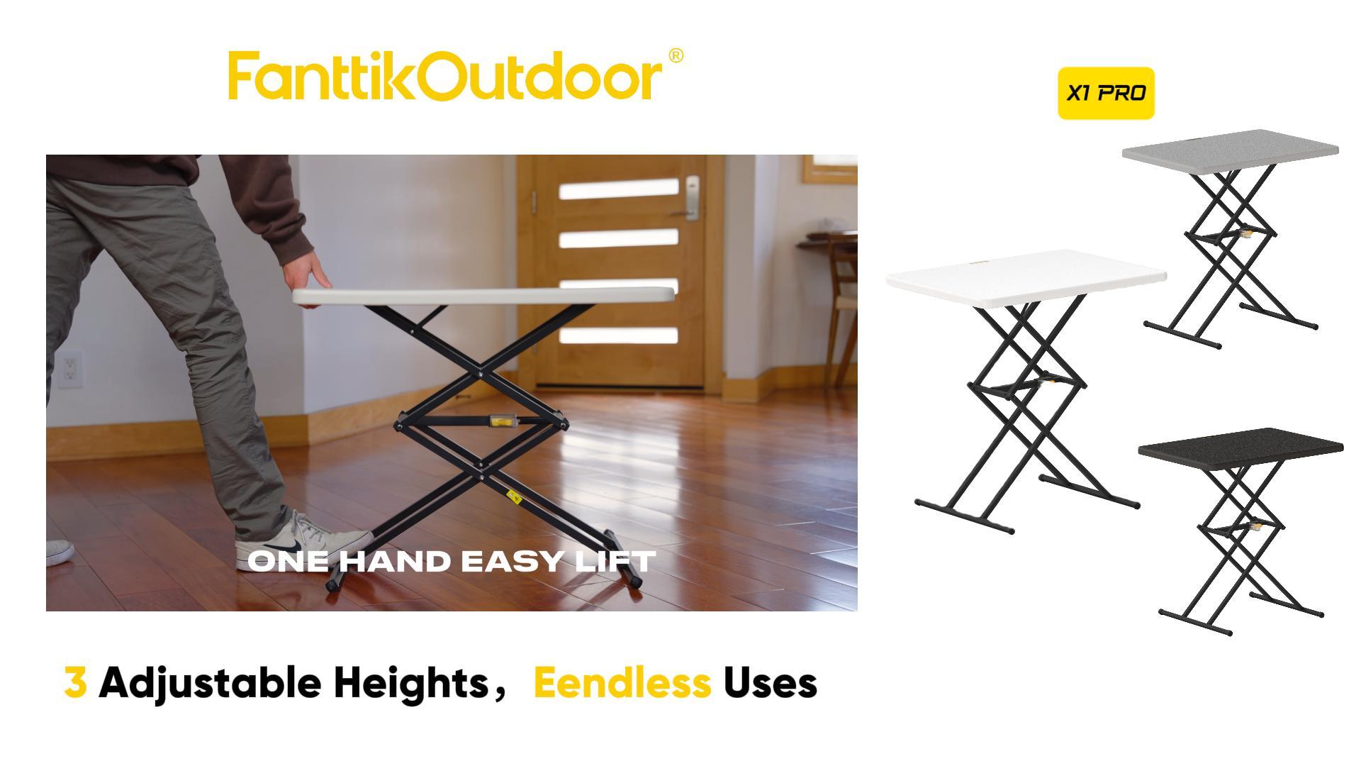 Amazon.com: FanttikOutdoor Folding Table, One-Handed Height