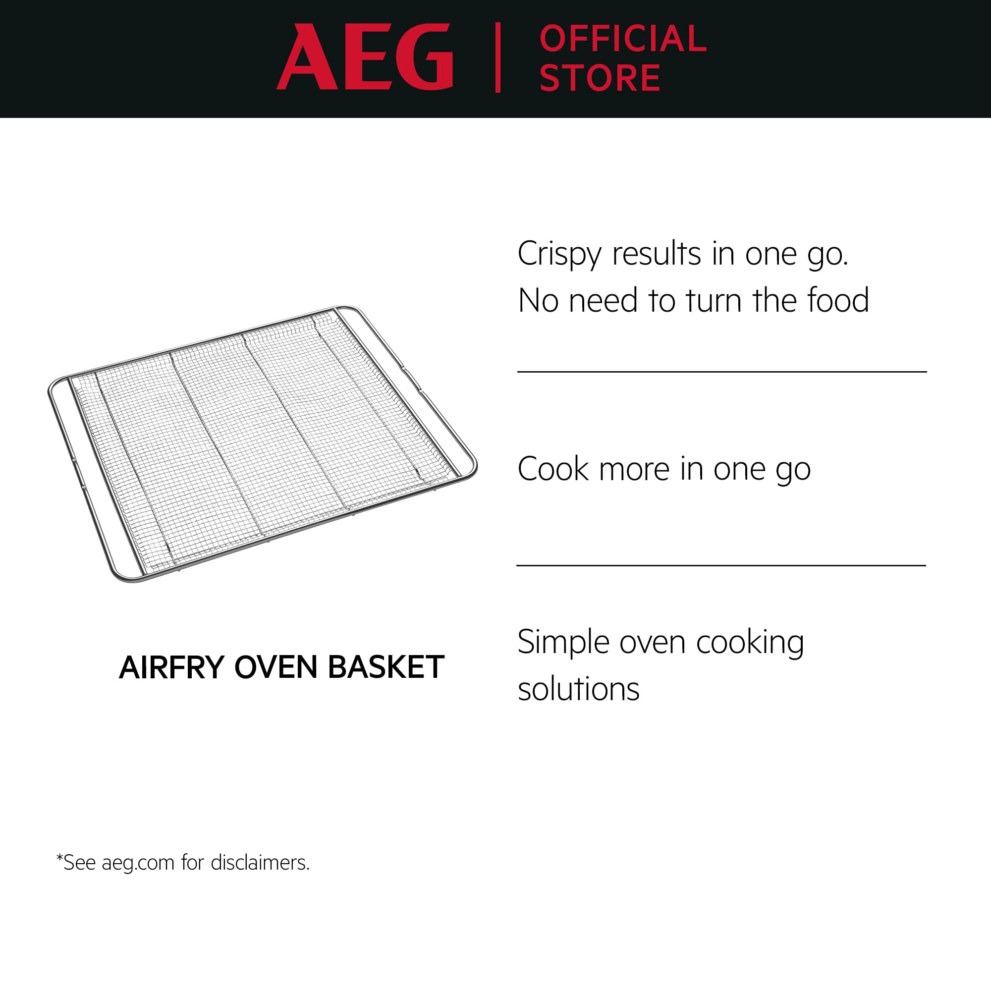 AEG Teglia con Fori AirFry, A9OOAFWM, Vassoio AirFry, Risultati Croccanti in Una Sola Volta, Soluzioni di Cottura Semplici per Qualsiasi Forno XXL