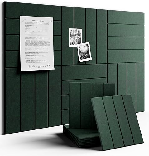 Miniatura 37 de FLUXYNARA - Tablero de anuncios de fieltro 48 x 36 pulgadas, alternativa al corcho, paquete de 12, 70 lengüetas adhesivas, panel de pared grueso