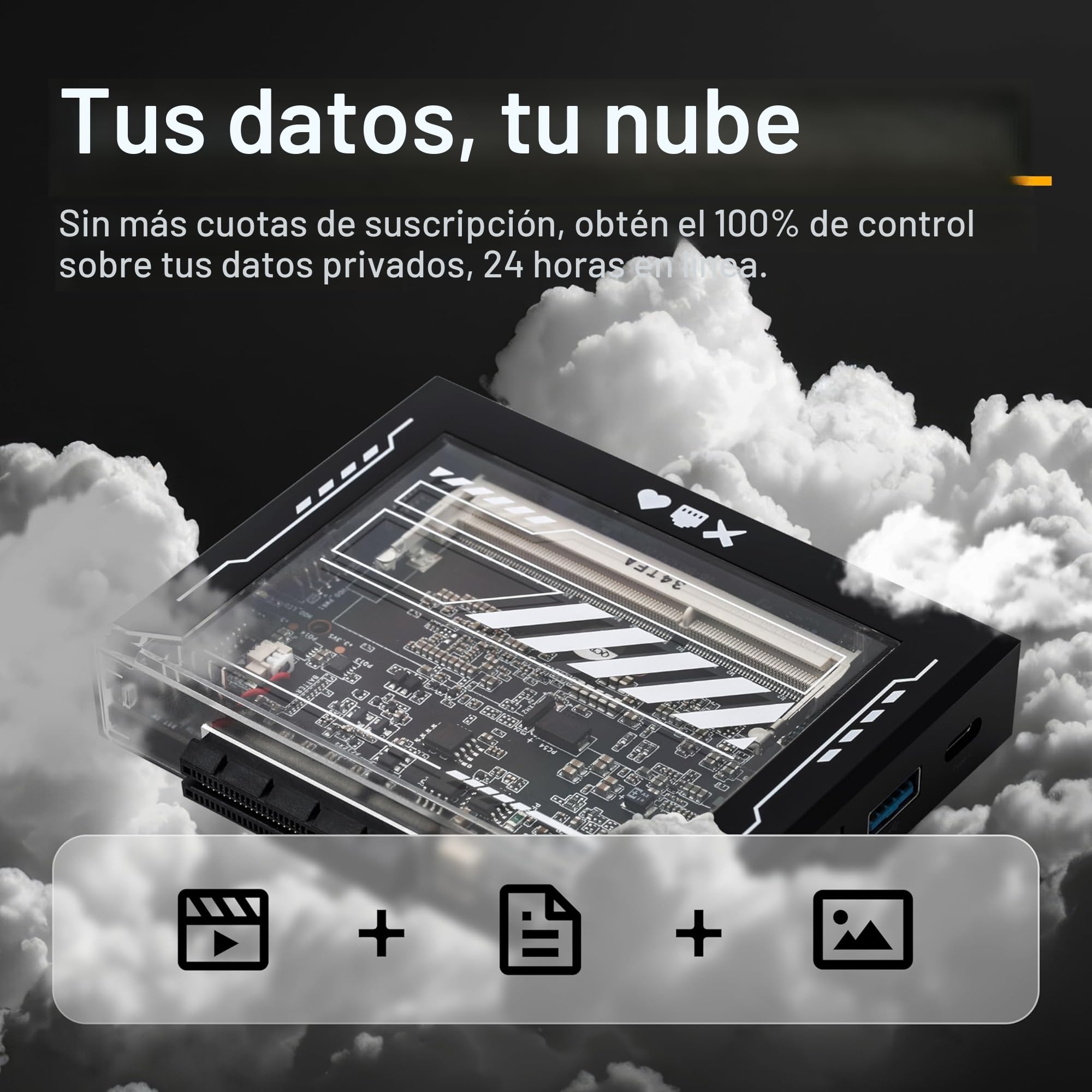 ZimaBlade 7700 Paquete de Almacenamiento Servidor monoplaca x86 para Cyber Native(con RAM y Adaptador Tipo C), PCIe x4, Multimedia Gigabit Ethernet 4K, Almacenamiento Conectado en Red