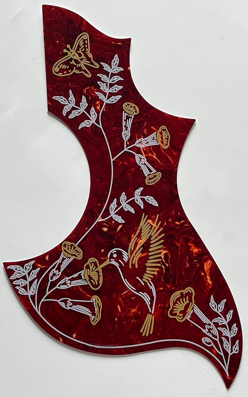 Acoustic Guitar Plectrum Guard Scratch Plate Acoustic Guitar Pickguard Fit for Gibson Hummingbird (Red Tortoise-Crystal) (Red Tortoise)