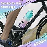 Vista 6 de Botella de agua para bicicleta de 24 onzas, paquete de 2, botella deportiva de 24.3 fl oz, libre de BPA, duradera, se adapta a la mayoría de jaulas