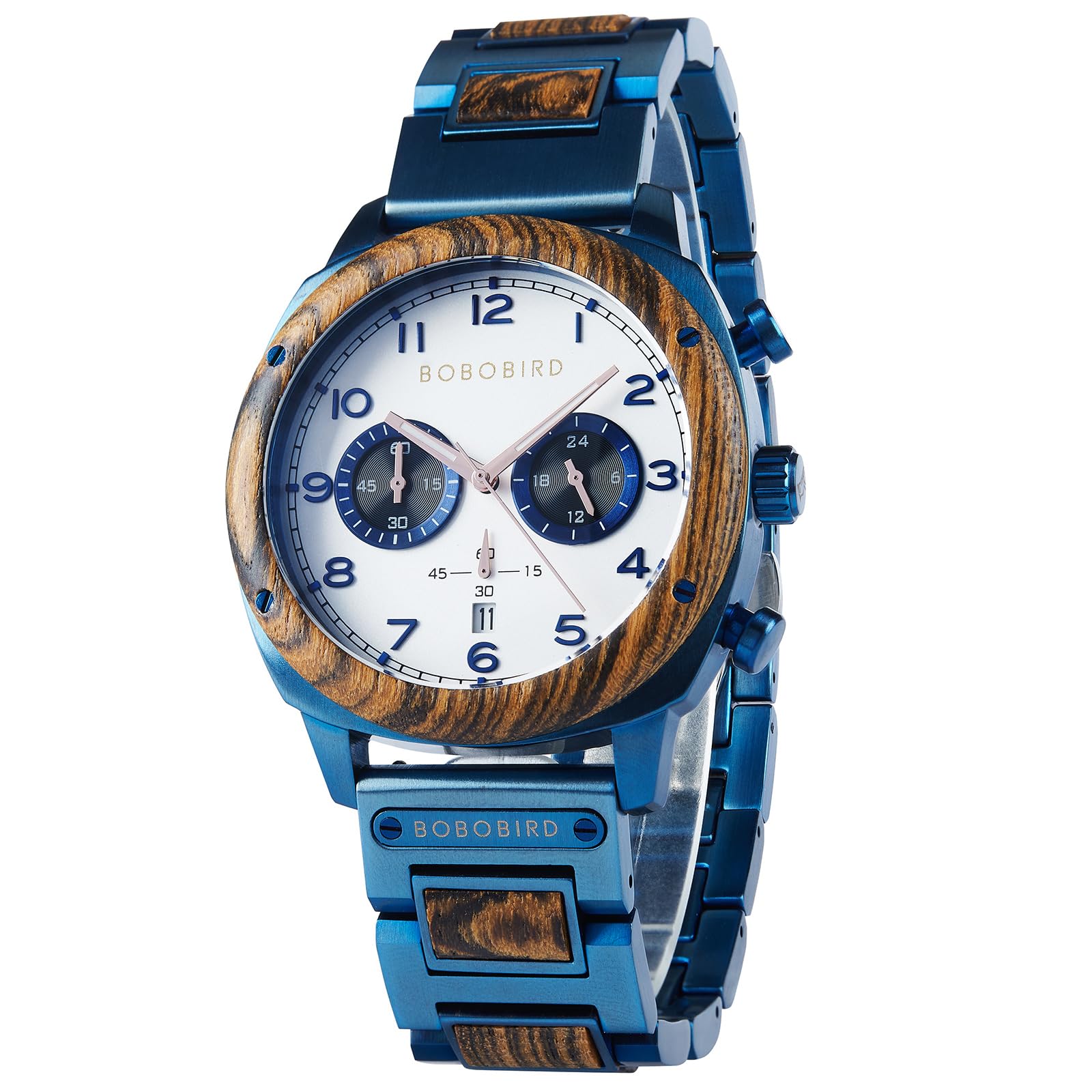 2win Wooden Watches for Men Multifuctional Chronograph Military Japanese Movement Watch with Date Display Luminous Stylish, White, wooden watch (B0CLNW16ZP) Amazon Price History, Amazon Price Tracker