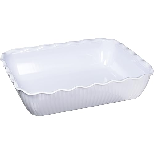 Winco White Deli Crock, 13-Inch x 10-Inch x 3-Inch, Plastic, Medium