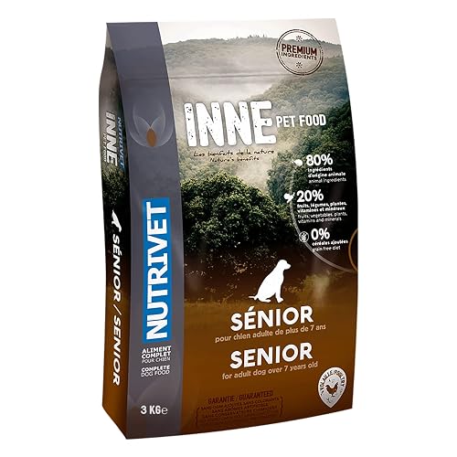 NUTRIVET - INNE Chien - Croquetas sin Cereales - Perro Anciano - 80% Ingredientes de Origen Animal - 3 kg