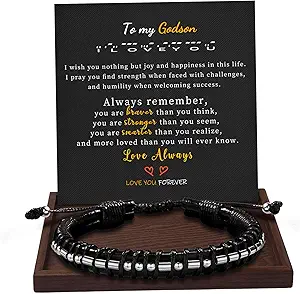 Inspirational Gifts for Men Morse Code Bracelets Mens Bracelets Graduation Gifts for Him Fathers Day Adjustable Leather Bracelet Motivational Birthday Annivesary Jewelry Stocking Stuffers for Men