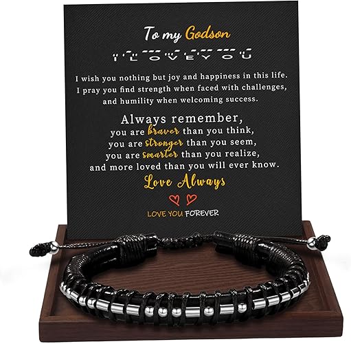 Inspirational Gifts for Men Morse Code Bracelets Mens Bracelets Graduation Gifts for Him Fathers Day Adjustable Leather Bracelet Motivational Birthday Annivesary Jewelry Stocking Stuffers for Men