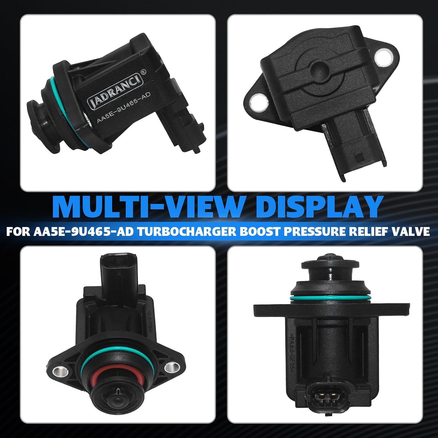 AA5E-9U465-A Turbocharger Bypass Valve for Ford F-150 2.7L 3.5L Expedition Flex Taurus Transit 150 250 350 HD Police Interceptor Lincoln MKS MKT Navigator 3.5L 2010-2018 Replace 702328050
