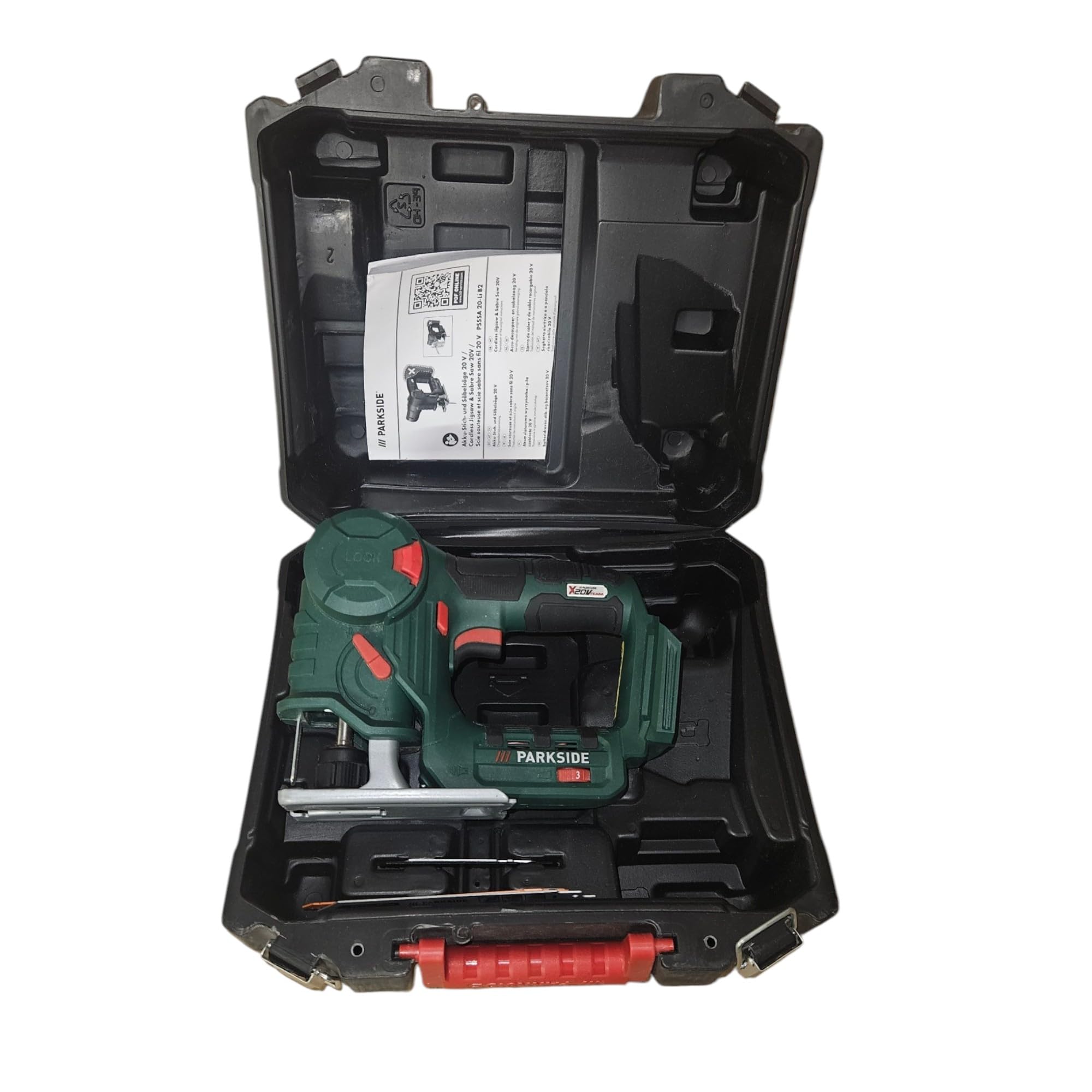 PARKSIDE Seghetto alternativo a batteria e seghetto alternativo PSSA 20-Li A1 X20V (senza batteria e caricabatterie, in valigetta per il trasporto)