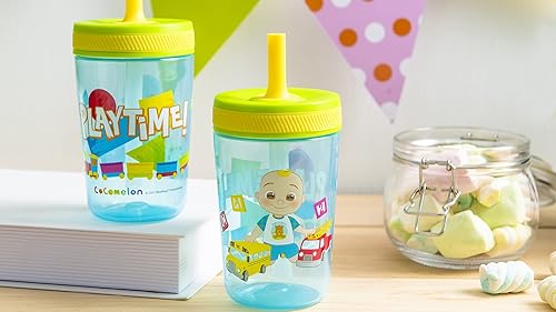 Miniatura 48 de Zak Designs - Juego de vasos Baby Shark Kelso de 15 onzas, sin BPA, tapa de rosca con popote hecha de plástico duradero y silicona, paquete perfecto