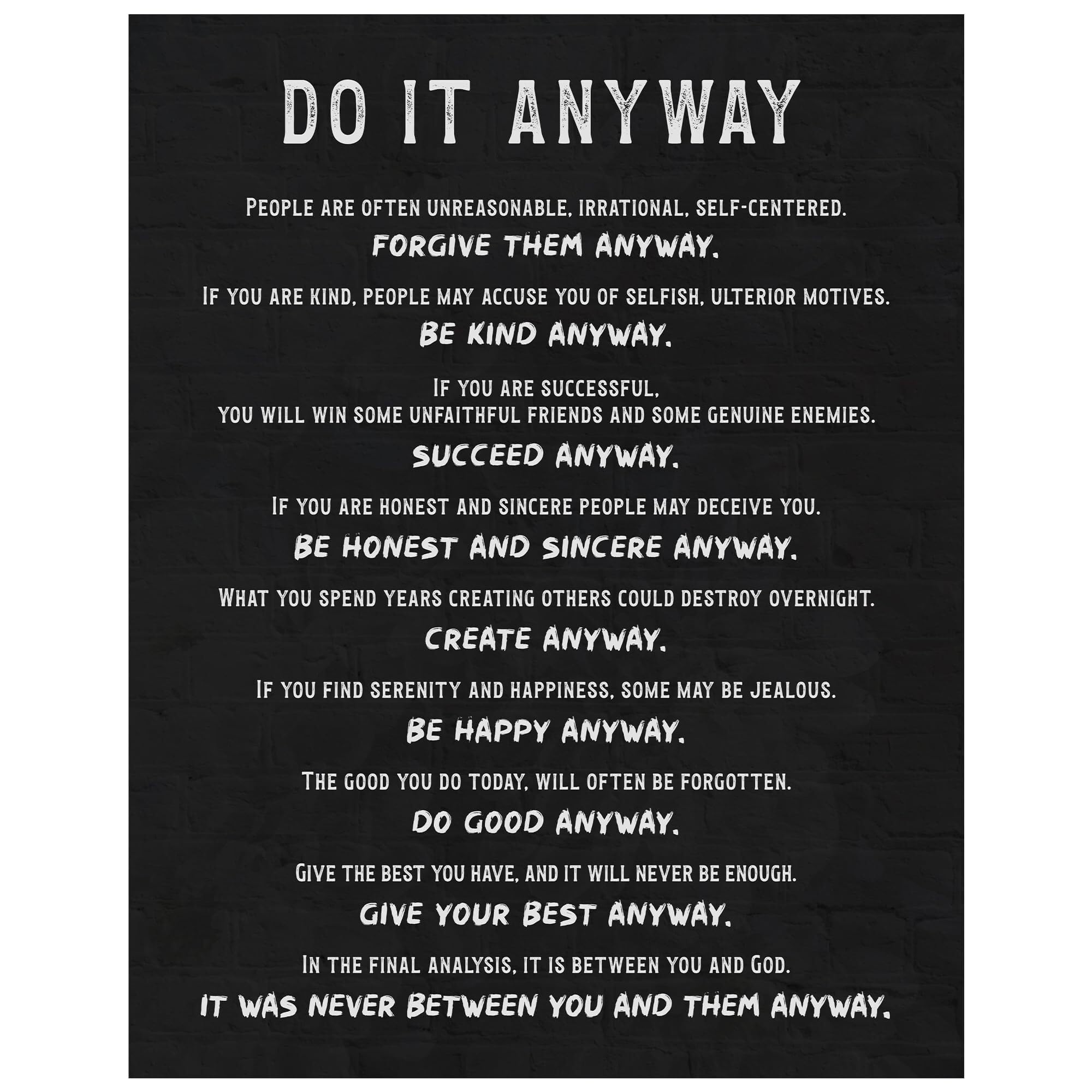 TAMDDBPJD Entrepreneur Wall-Art for Men - Motivational Quotes in Black, Inspirational Office & Man Cave Decor, Modern Print by Yellowbird Art & Design(Framed,12x18inch(30x45cm))