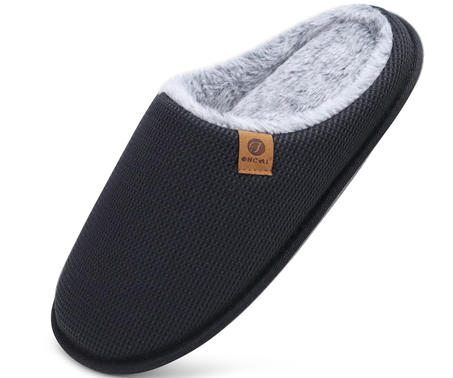 ONCAI Pantofole da Uomo Invernali Ciabatte da Casa con Memory Foam Calde Pelliccia Sintetica Cotone Scarpe Accogliente Antiscivolo Suola EU Dimensione 40-49