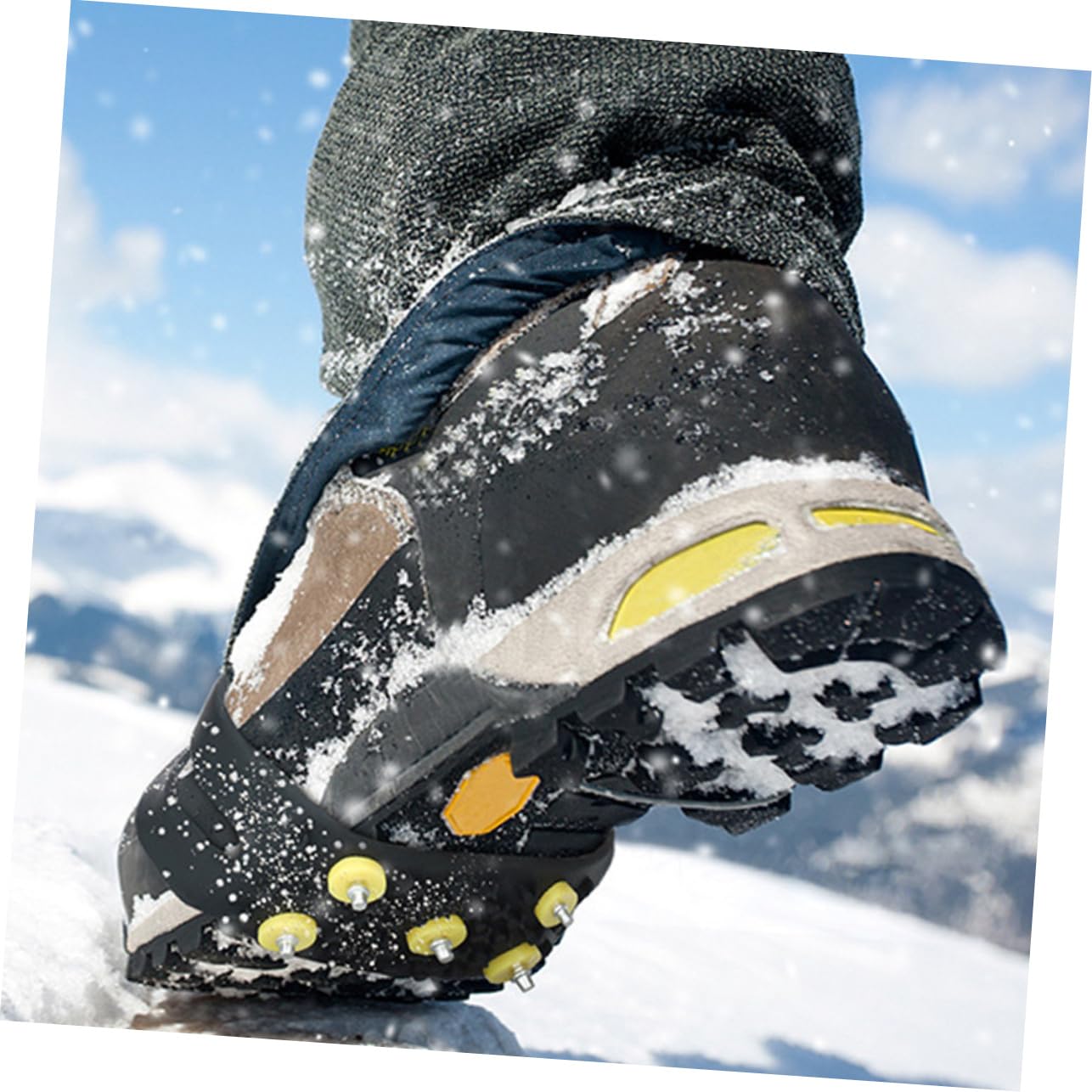 CALLARON Ramponi A Cinque Denti Per Stivali Da Uomo Scarpe Ramponi Scarponi Da Neve Per Donna Con Punte Punte Per Scarpe Stivali Da Lavoro Uomo Copriscarpe Da Alpinismo Ramponi