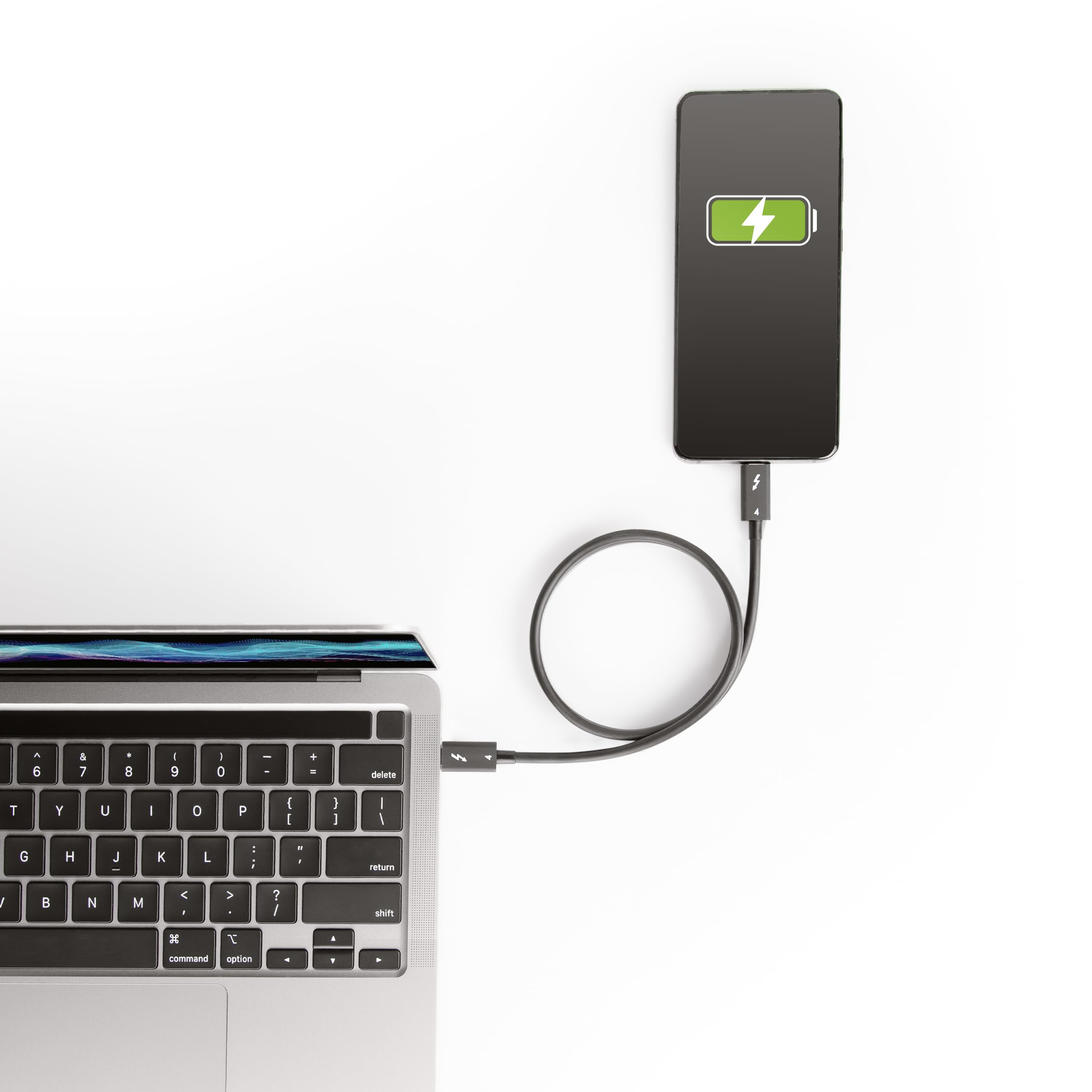 StarTech.com Kabel Thunderbolt 4, 50 cm, 40 Gb/s, 100 W Power Delivery Video 4K/8K, przewód Thunderbolt z certyfikatem Intel, kompatybilny z USB 4/TB3/USB 3.2/USB-C/DisplayPort (TBLT4MM50CM)