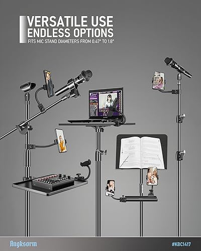 Miniatura 6 de KBC1417 - Soporte de teléfono para micrófono, soporte de teléfono de cuello de cisne resistente con súper abrazadera y soporte universal para