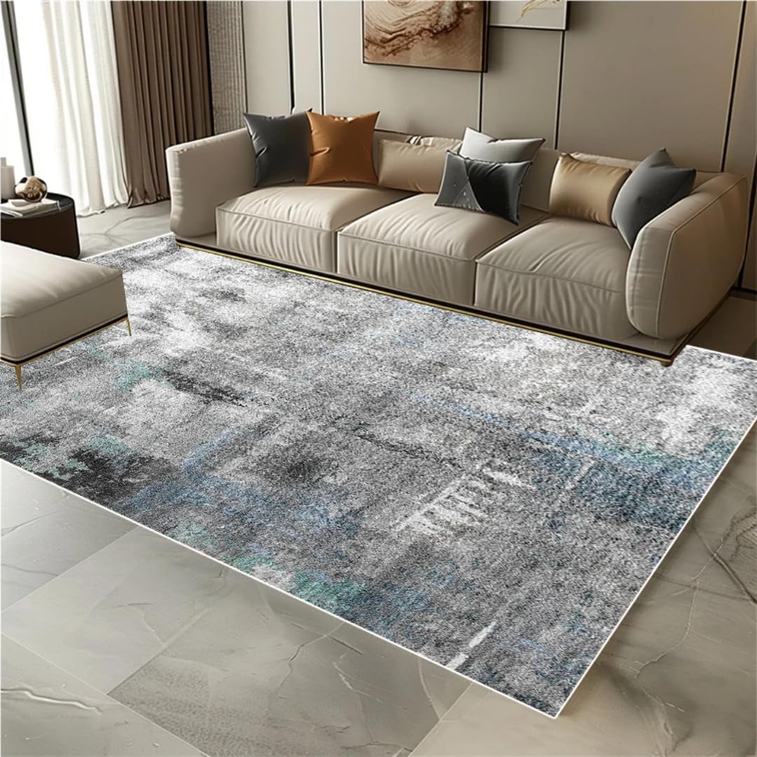Tapis salon abstrait grand format flanelle douce pour chambre coucher