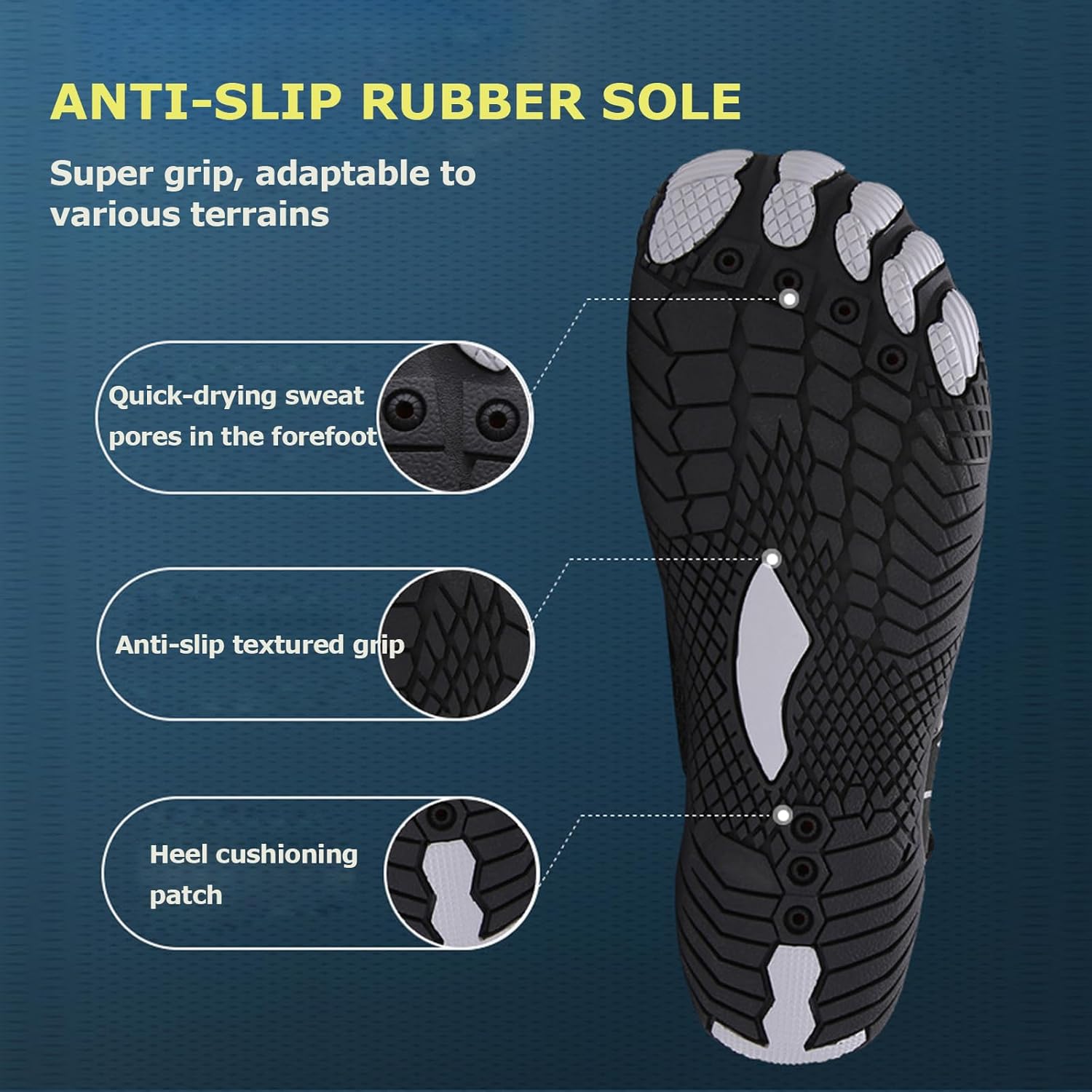 Skin Pro with Copper - Grounding Allround Barefoot Shoes, Unisex Hiking Barefoot Shoes Quick Dry Lightweight, Slip On Athletic BareStep Active Shoes(White-Gold,7)