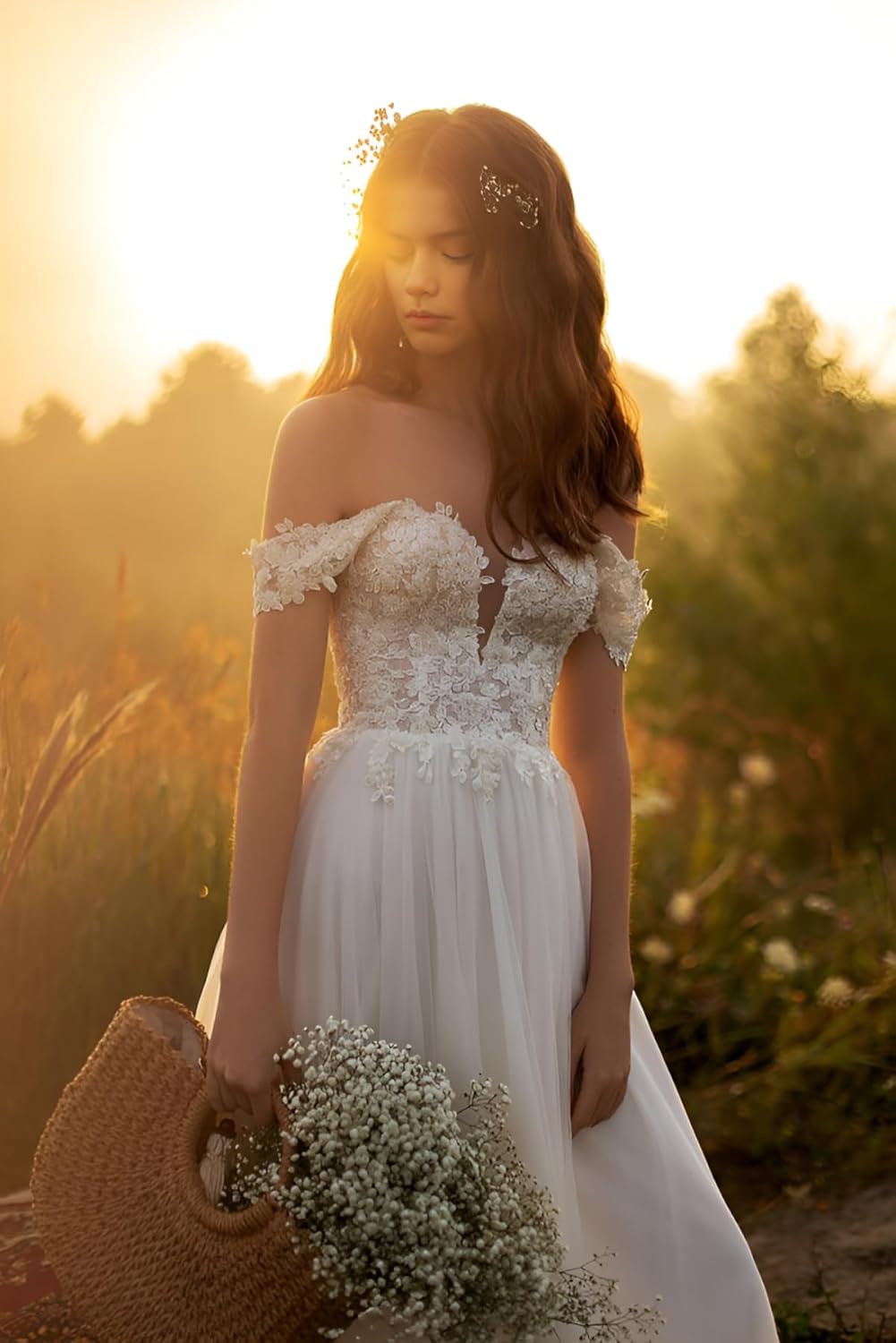 Lace Wedding Dresses for Bride 2025 Long Appliques Mermaid Simple Boho Beach Bridal Dresses for Women - Image 3