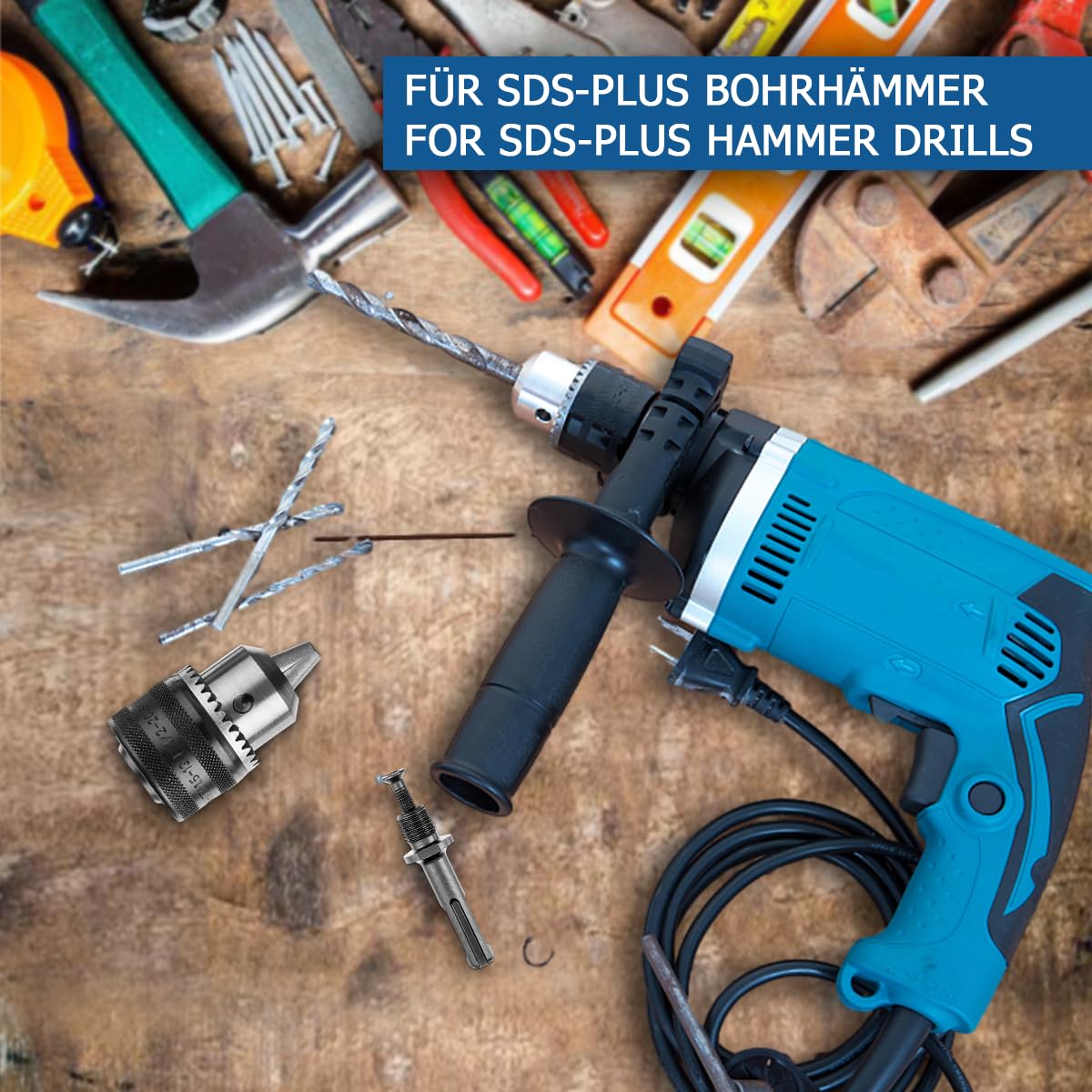 Adattatore Sds Mandrino Mandrino Trapano Senza Chiave 13mm Con Adattatore Sds Per Cambio Rapido A 839919 - Foto 6