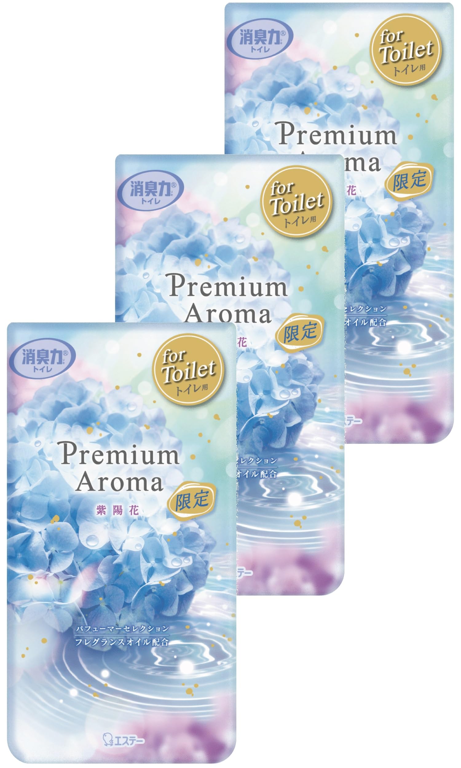 消臭力 プレミアムアロマ [まとめ買い] トイレ用 置き型 紫陽花 (あじさい) 400mL×3個 トイレの消臭力 トイレ 置くだけ 消臭剤 消臭 芳香剤 2025