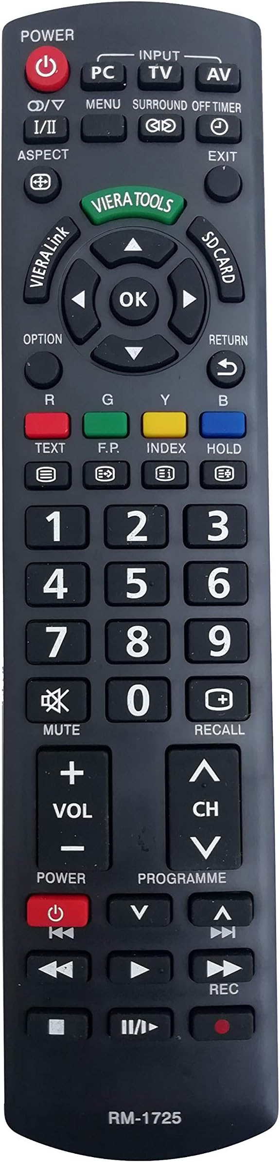 LipiWorld® RM-1725 LED LCD Universal Remote Control with Viera Tool (Old Remote Exactly Same Will Only Work) Compatible for Pana-Sonic Tv Remote