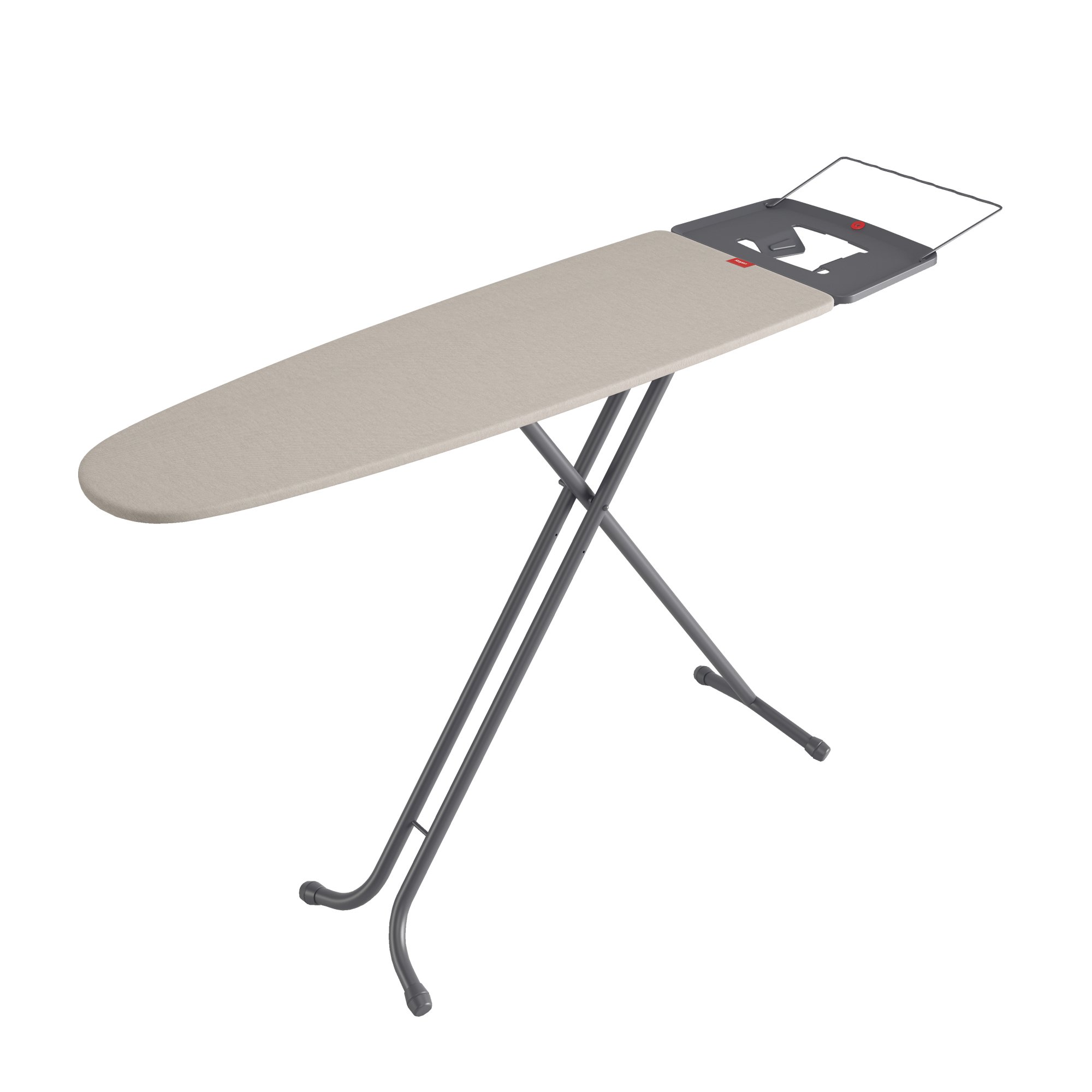 Rayen Gama Premium - Tabla con soporte para la planchar y porta - perchas, Gris Y Beige, 120 x 41 cm