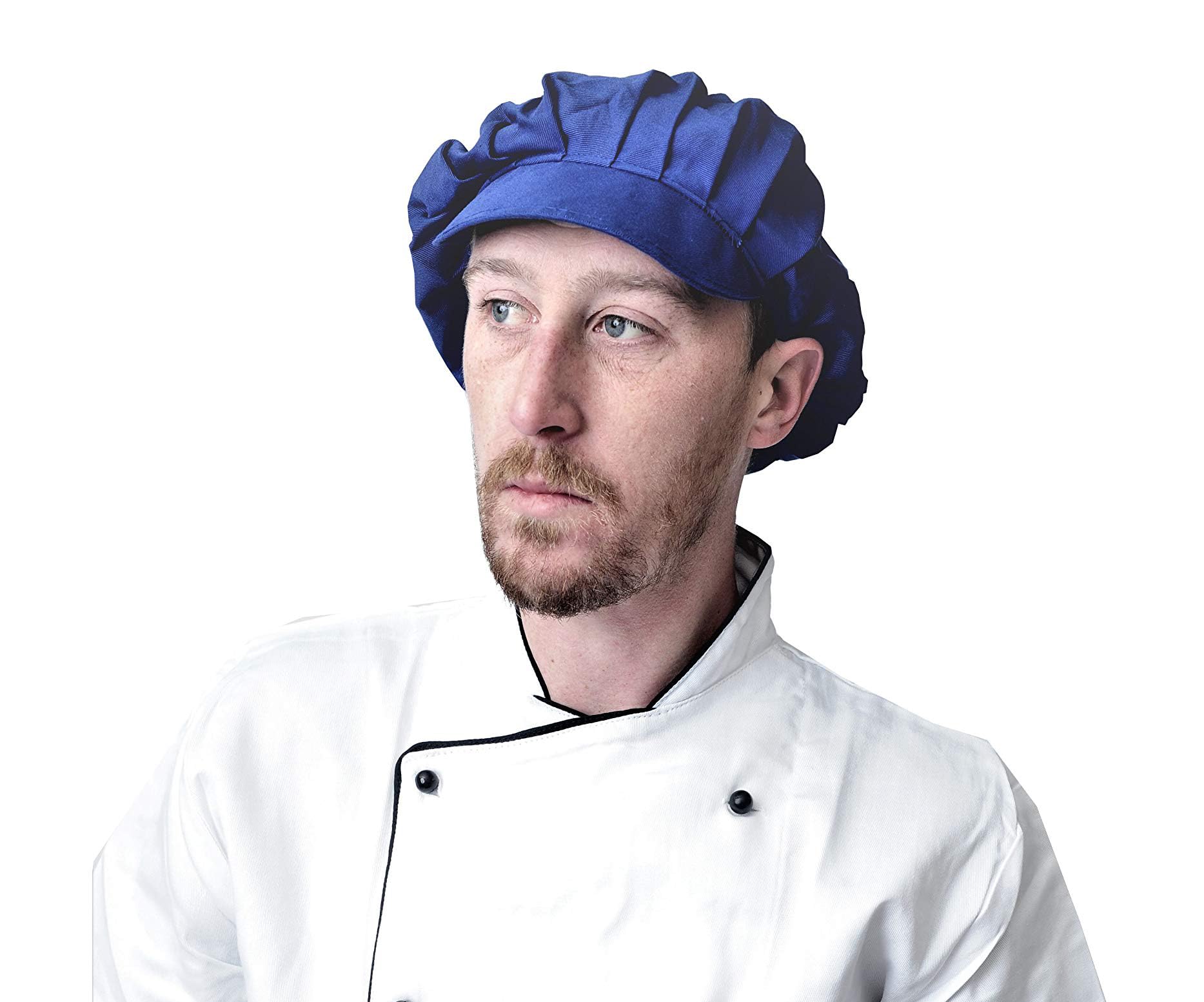 IBEX Polycotton Baker Cap Professional Catering Baker Hat for Chefs Cooks Baker, Navy (Pack of 5)