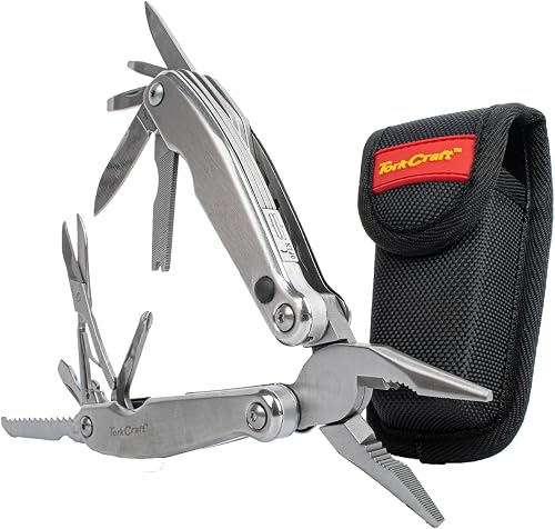Tork Craft Multitool Silver With Led Light & Nylon Pouch In Blister