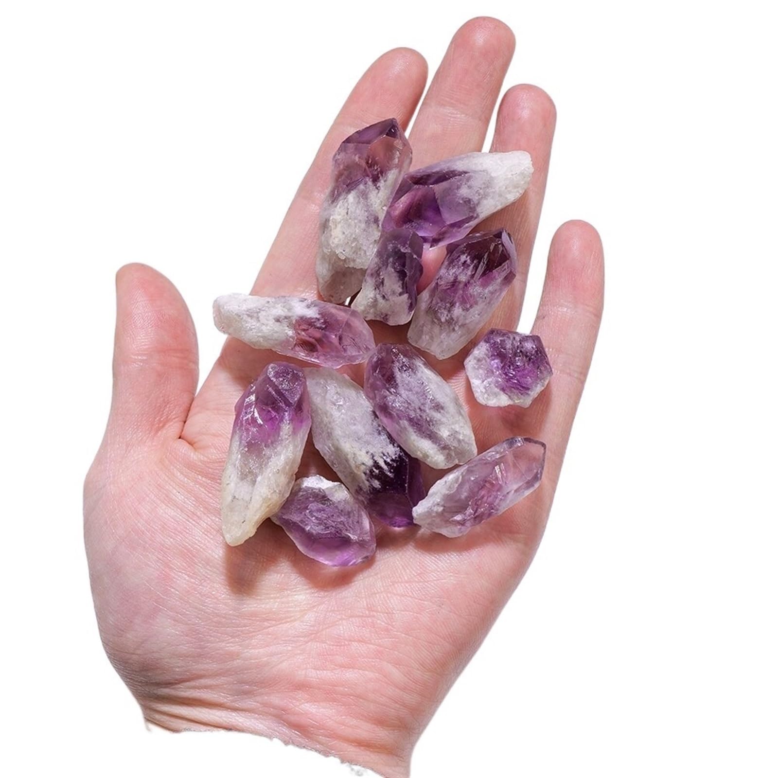WAHOM Natural Stone Amethyst Tooth Raw Crystal Point Healing Stone Rough Purple Quartz Jewelry DIY Home Decoration