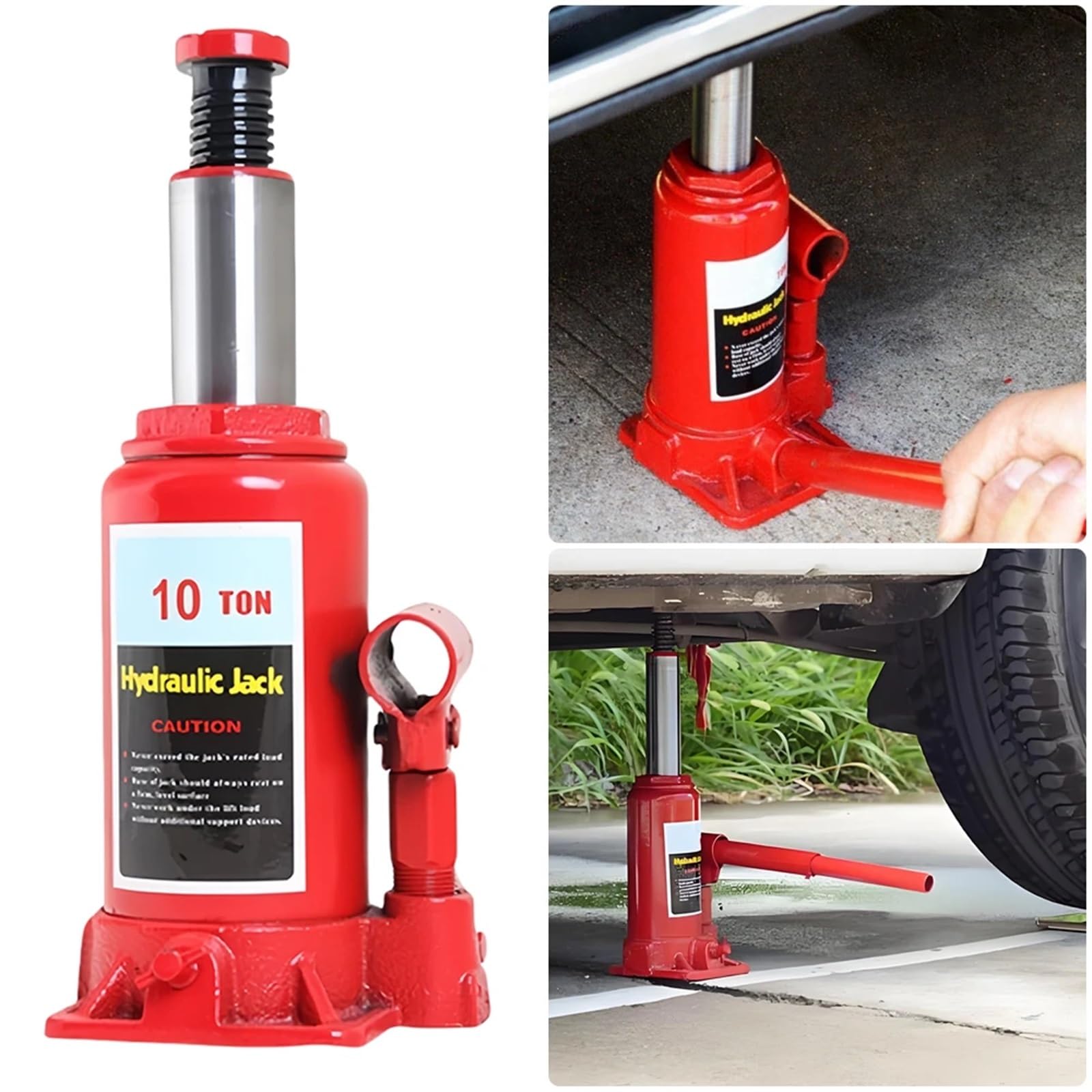 cric per Auto Strumenti per martinetti per Auto con martinetto Idraulico saldato da 2/5/10 tonnellate per la Riparazione di Camper e camioncino Accessori cric per(10 TON)