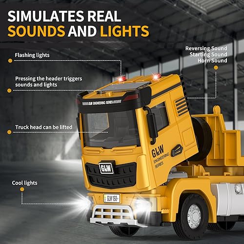 Miniatura 2 de Juguetes para niños de 3, 4, 5, 6, 7 años, juego de juguetes de construcción fundidos a presión con semircamión, excavadora, niveladora, vehículos