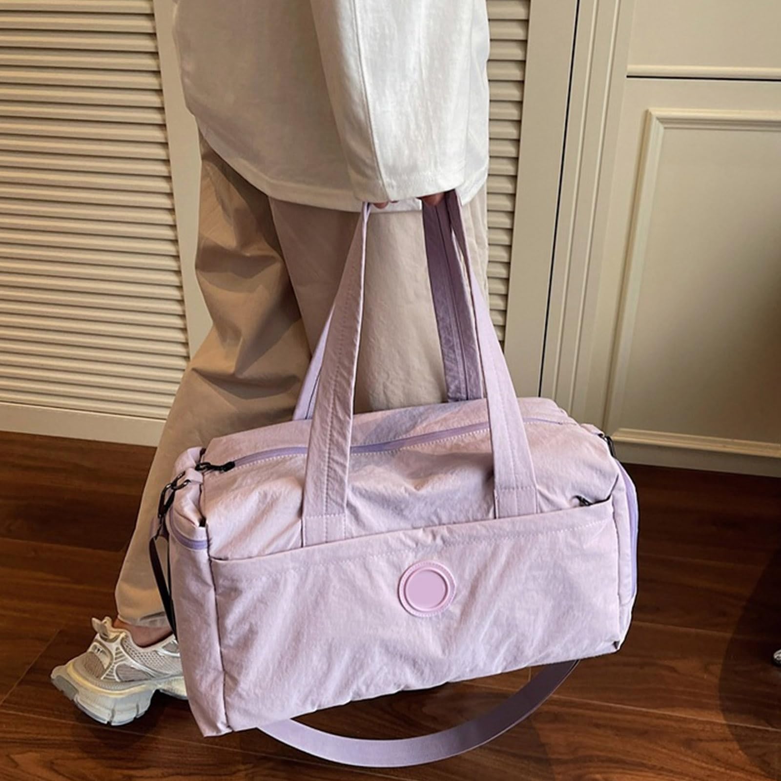 Bolsa de gimnasio con compartimento para zapatos, bolsa de entrenamiento, bolsa de deporte, bolsa de viaje de gran capacidad, bolsa de fin de semana, Pink