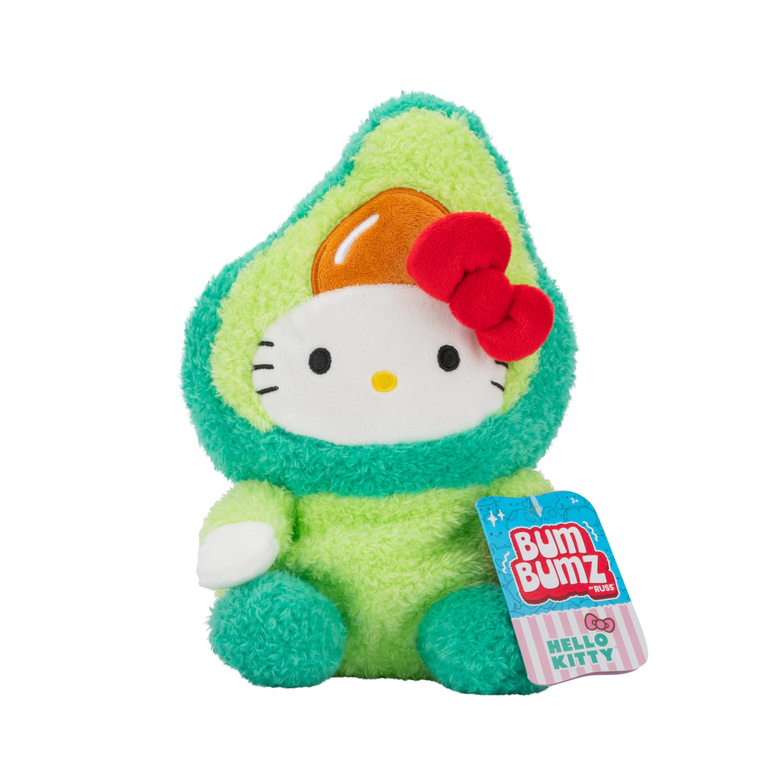 BumBumz 7.5-inch Hello Kitty FruitBumz Plush - Sanrio Hello Kitty Dressed as an Avocado Collectible Toy - from The Makers of Original Squishmallows