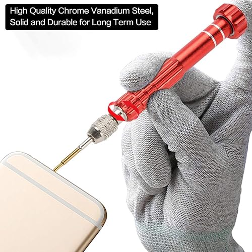 Miniatura 7 de Juego de destornilladores de precisión, mango de destornillador con kit de herramientas de apertura de reparación de 5 puntas para laptop, teléfono
