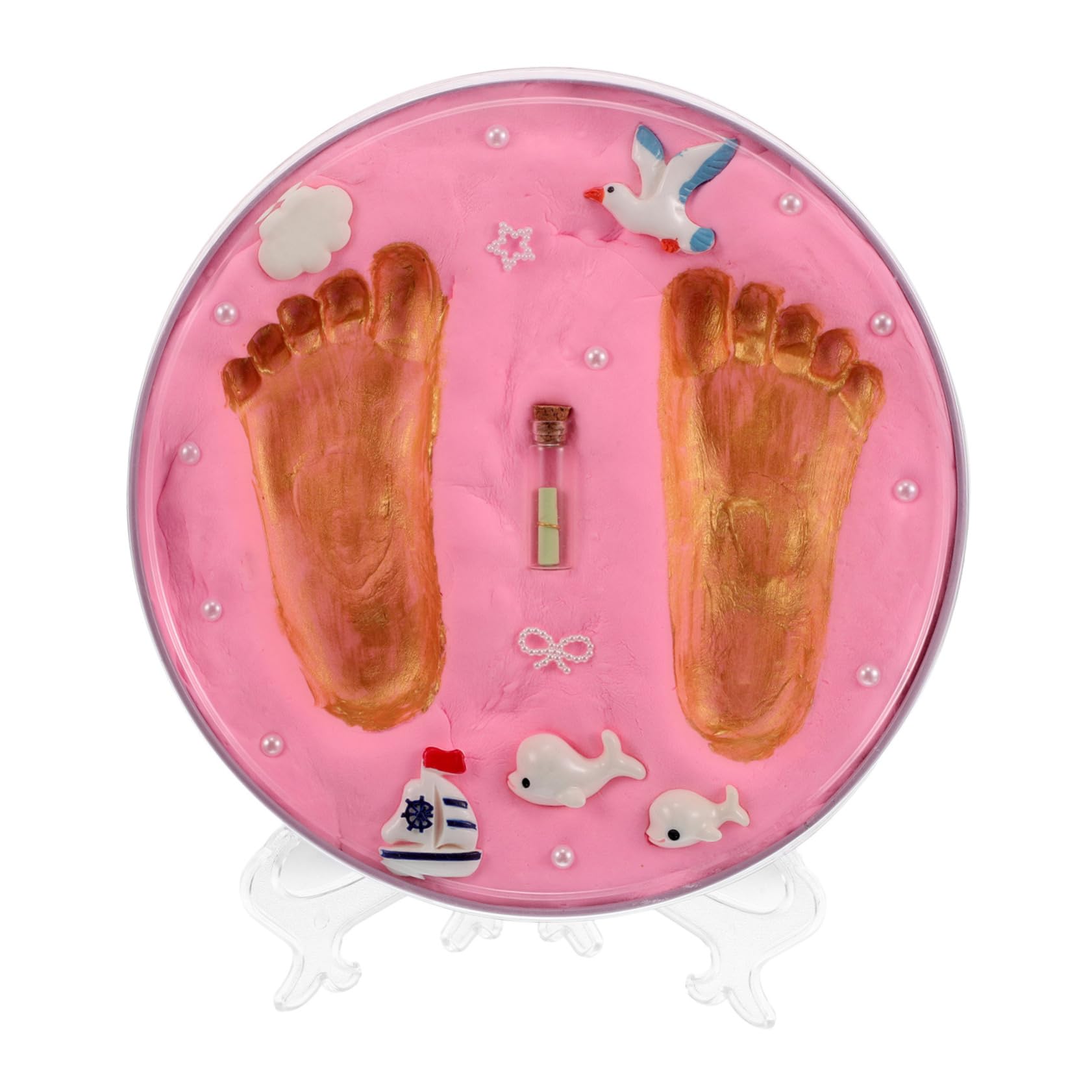 Yardwe Kit D' De Mains De Bébé En Argile Pour Nouveau-Né Kit De Décoration En Argile Pour Bébé Articles Pour Bébé Kits Pour Nouveau-Nés Cadre Pour De Pieds