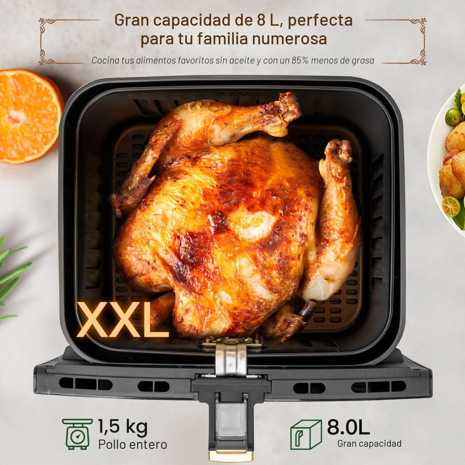 AIGOSTAR FREIDORA KIM CHEF 8L SIN ACEITE (94007)